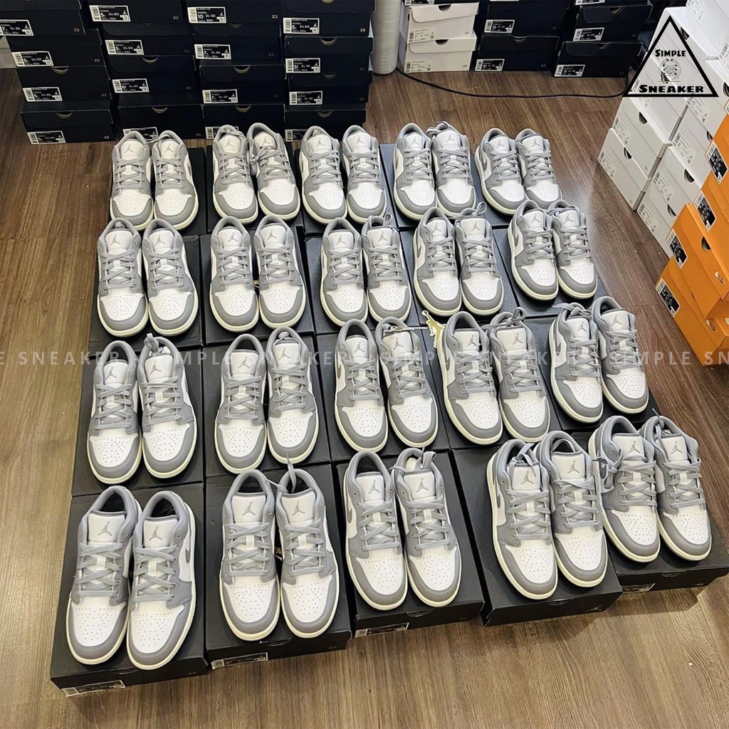 Giày Nike Jordan 1 Low Vintage Grey 🔴CHÍNH HÃNG🔴 Nike Air Jordan 1 Màu Xám  - Simple Sneaker