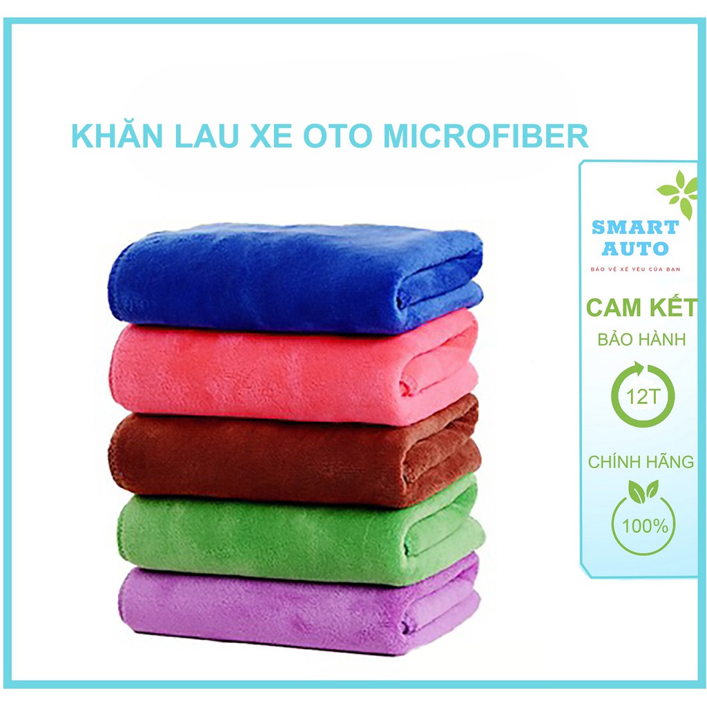 Khăn lau xe mỏng chuyên dụng Microfiber siêu thấm không rút sợi Smart Auto