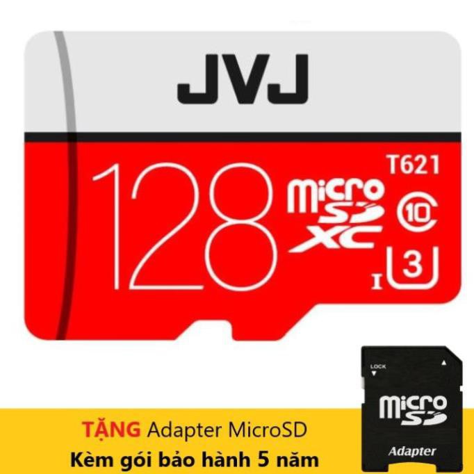 Thẻ nhớ 128Gb/64Gb/32Gb/16Gb JVJ Pro U3 Class10 kèm ADAPTER MicroSD – chuyên dụng cho CAMERA tốc độ cao 100Mb/s