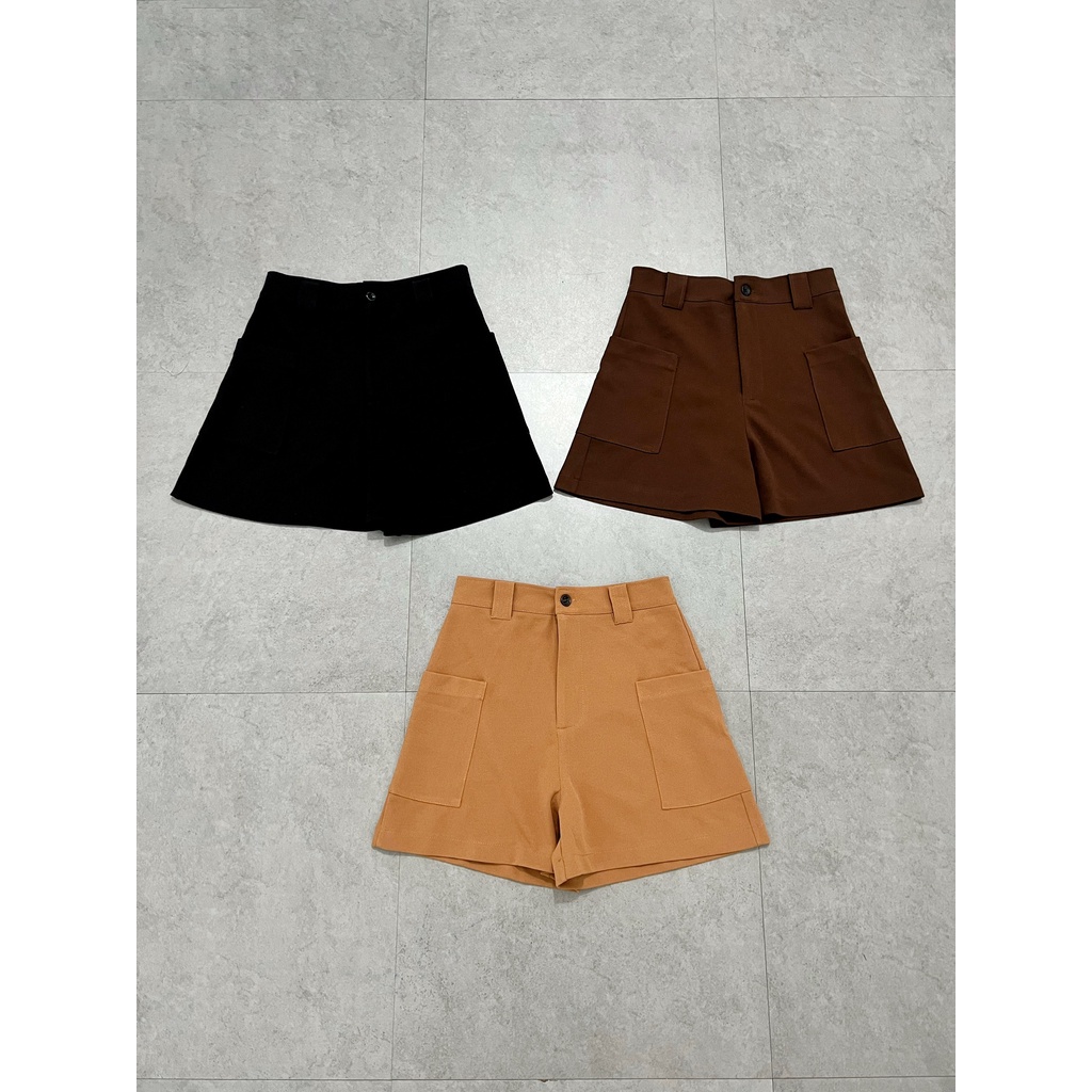 Quần short HHVINTAGE kiểu ống rộng, có túi