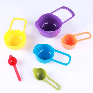 Bộ cup thìa đong 6 màu (6 cái)