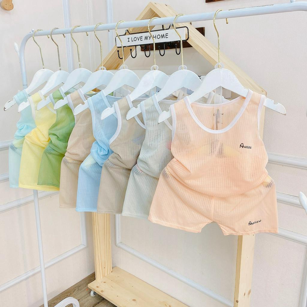 Set 5 bộ ba lỗ cho bé sơ sinh 3-13kg vải tăm tre mỏng mát- BO73-COMBO5