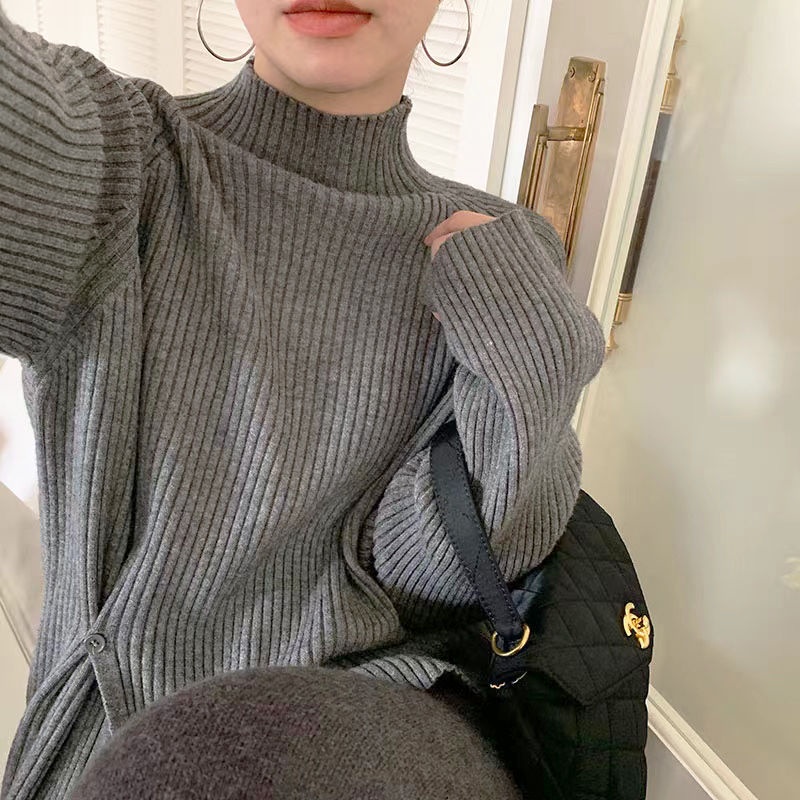 Áo Sweater Tay Dài Cổ Lọ Thời Trang Hàn Quốc Cho Nữ