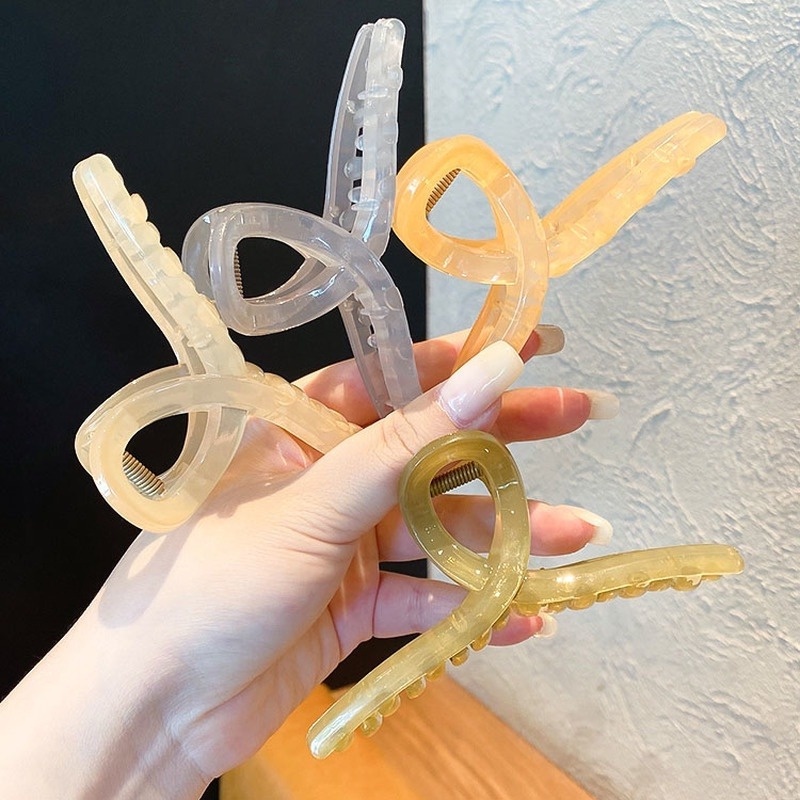 Kẹp tóc Acrylic nhiều màu sắc phong cách Hàn Quốc