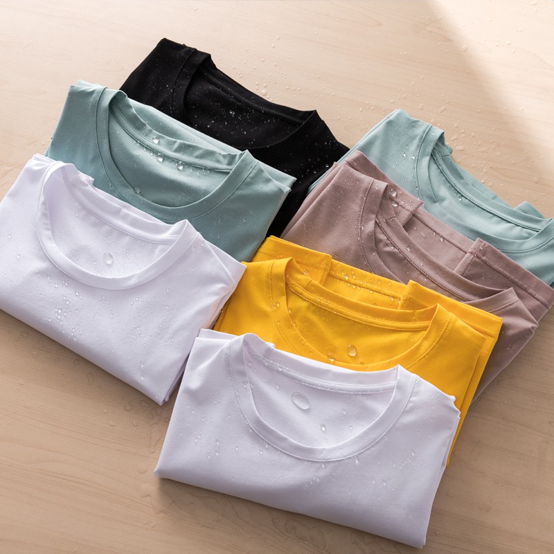Áo thun nam cổ tròn basic tee thiết kế trơn unisex cộc tay vải cotton co giãn 4 chiều | BigBuy360 - bigbuy360.vn