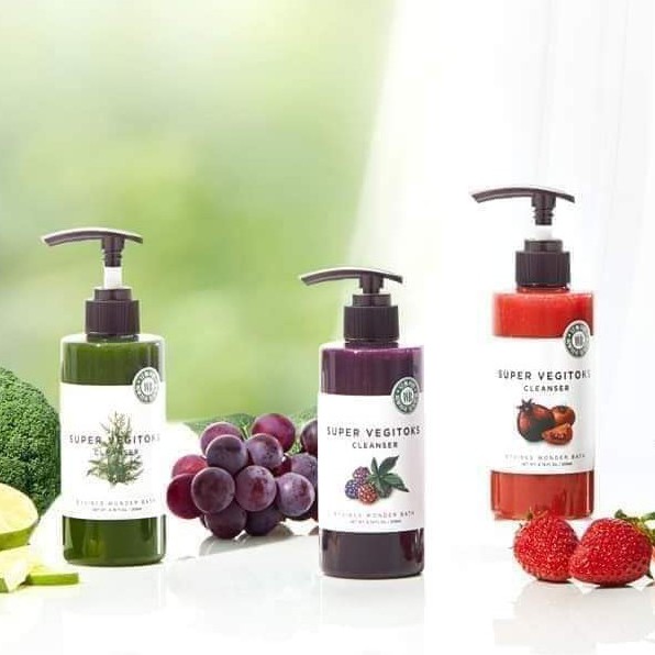 [TẶNG MINI] Sữa Rửa Mặt Thải Độc Rau Củ Wonder Bath Super Vegitoks Cleanser 300ML