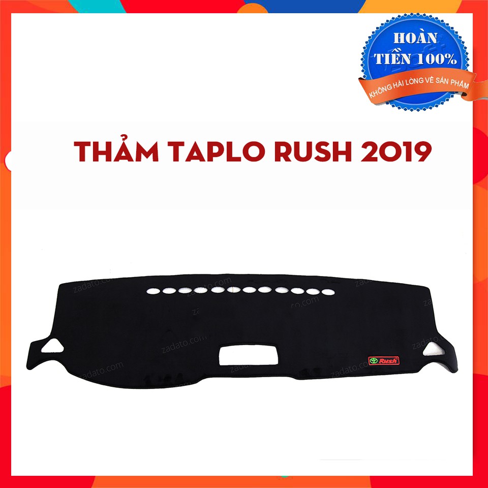 Thảm Taplo Rush 2018 đến 2022 Màu Đen Chất Liệu Nhung Lông Cừu Đế Có Chống Trượt, chuẩn form xe