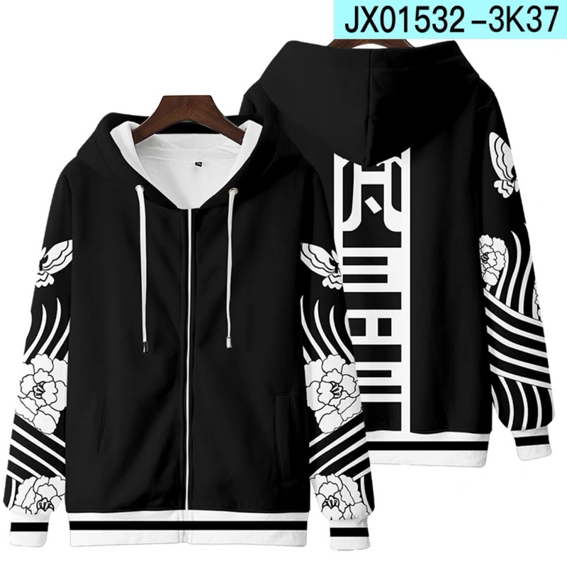 Áo hoodie/ áo khoác tay dài in họa tiết anime Tokyo Revengers Brahman Kawaragi Senju thời trang mùa thu