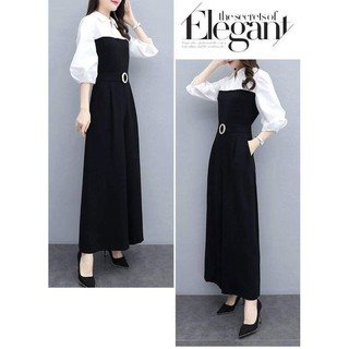 JUMPSUIT ĐỒ BAY LIỀN ỐNG RỘNG PHỐI CỔ SƠ MI CÁCH ĐIỆU CÓ SIZE LỚN XXXL