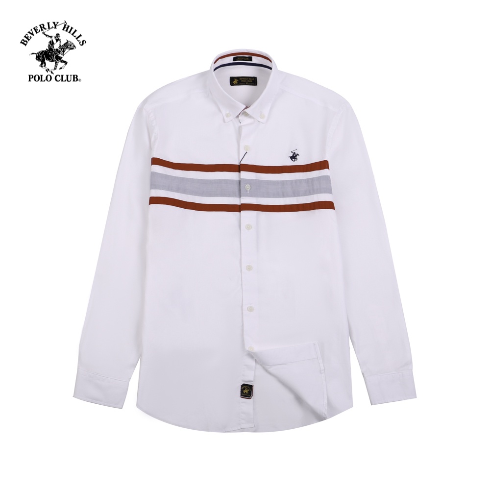Beverly Hills Polo Club - Áo sơ mi Dài tay Nam Regular Fit Trắng WH- BHPC CMRSS22TL015