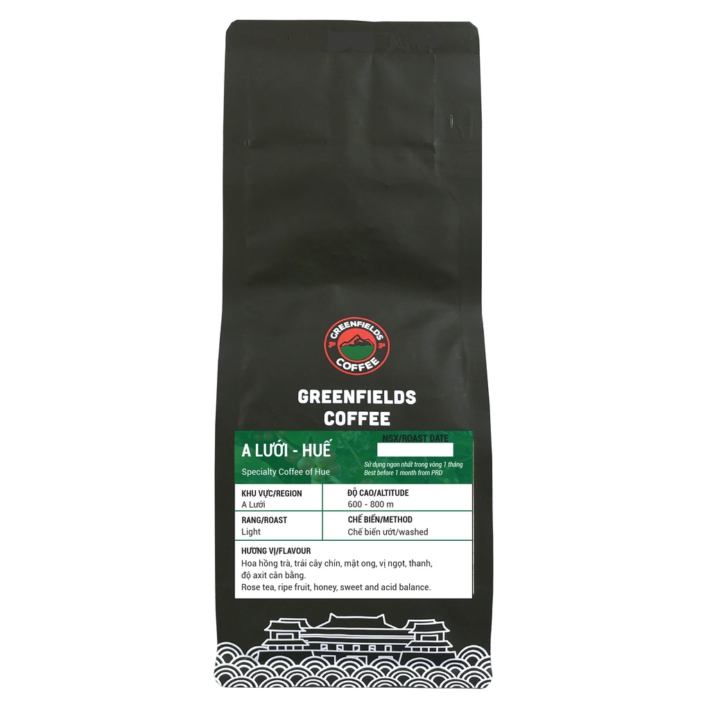 Arabica A Lưới Greenfields Coffee - Cà phê đặc sản Huế (rang light) 250g