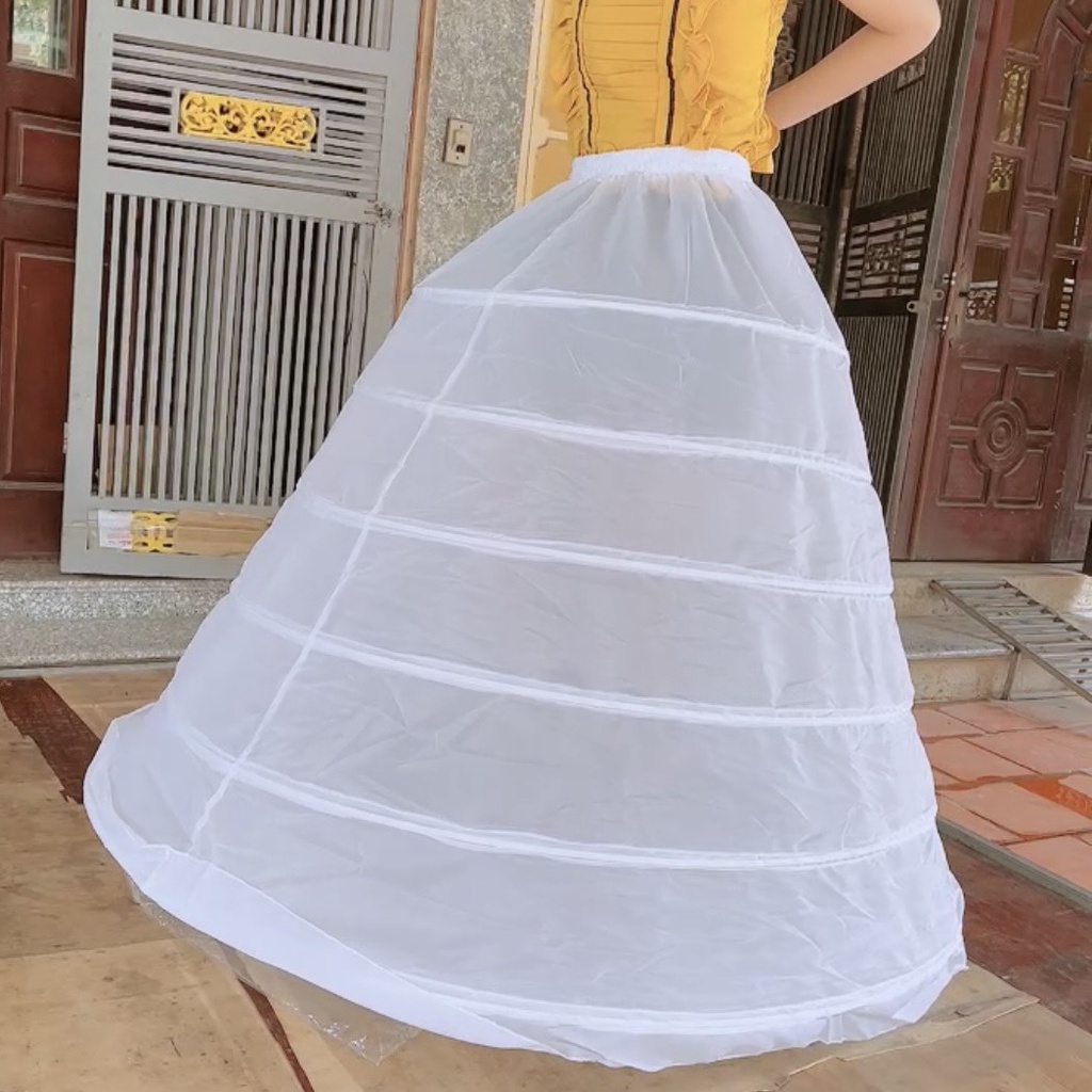 Tùng phồng váy cô dâu 6 tầng rộng 120cm, cao 100cm Cạp Chun Dây Buộc Chắc Chắn