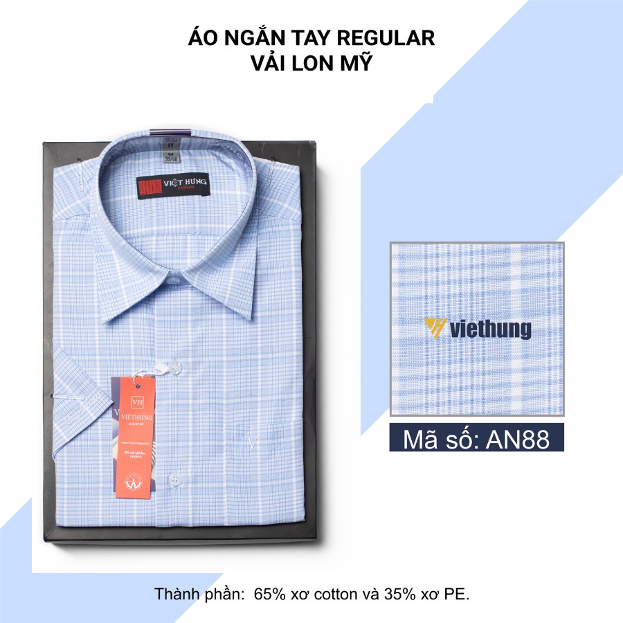 Áo Sơ Mi Nam Ngắn Tay Form Rộng VIỆT HƯNG Dáng suông Vạt Ngang Chất Vải lon Mỹ Thấm Hút Mồ Hôi AN88 | BigBuy360 - bigbuy360.vn
