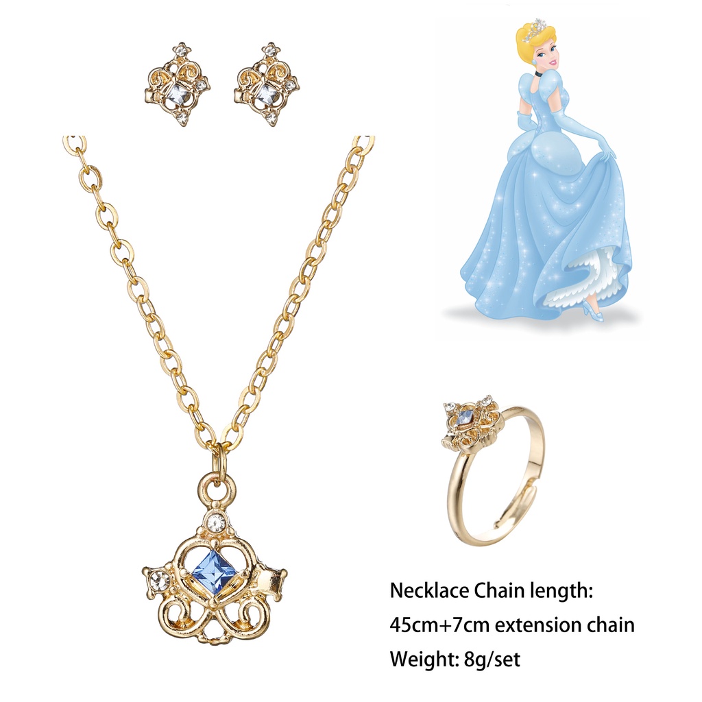 Set 3 Nhẫn Công Chúa Disney Hao Stone Có Thể Điều Chỉnh Kích Cỡ Hợp Thời Trang Làm Quà Tặng