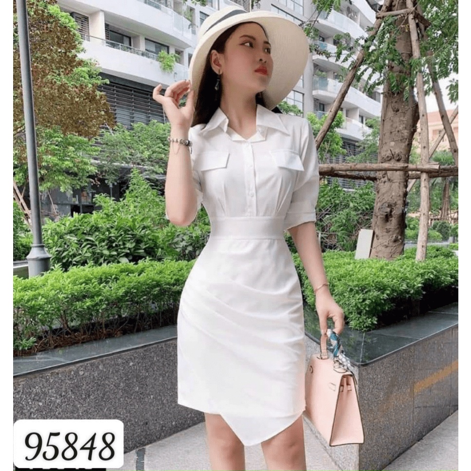 (HCM) ĐẦM ÔM CỔ SƠ MI SANG CHẢNH THỜI TRANG QUÝ PHÁI SIÊU XINH XẮN CHO CÁC NÀNG KME STORE