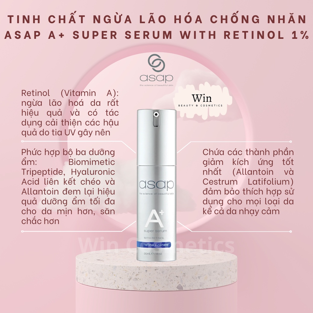 Tinh Chất Ngừa Lão Hóa Asap A+ Super Serum With Retinol 1% - 30ml