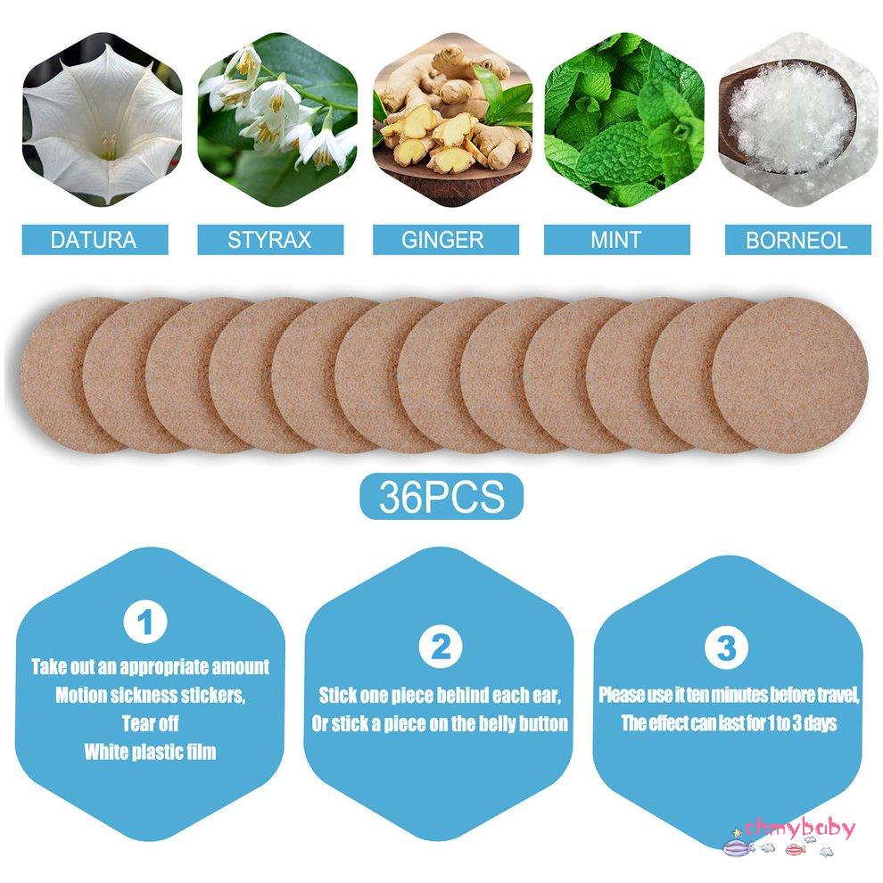 36 miếng Dán Chuyển Động Ốm Bệnh Hành Động Nhanh Chóng Phía Sau Tai Chóng Mặt Miếng Dán [8/23]