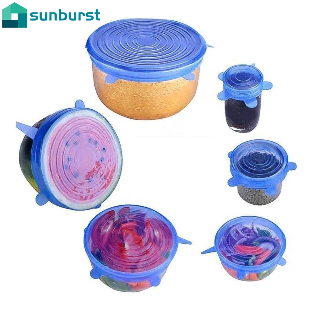 Bộ 6 Nắp Silicon Đậy Kín Bảo Quản Thực Phẩm Đa Năng Tiện Dụng