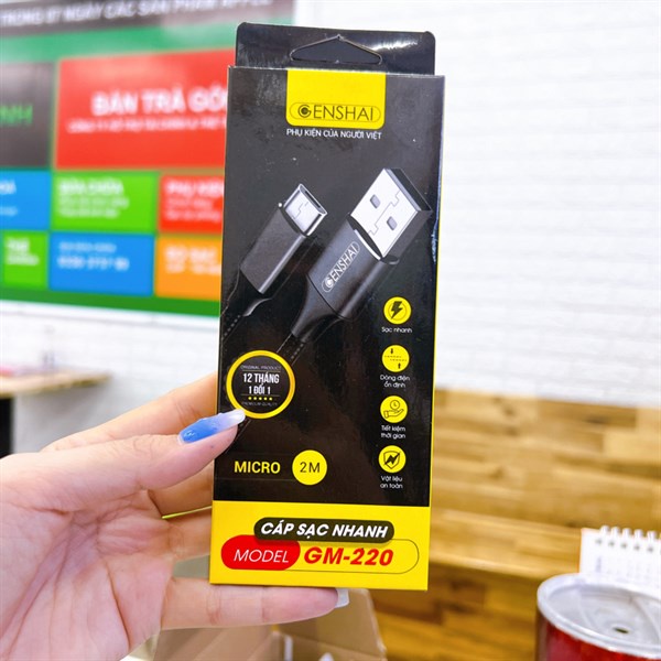Cáp sạc nhanh Micro GENSHAI GM-220 2M