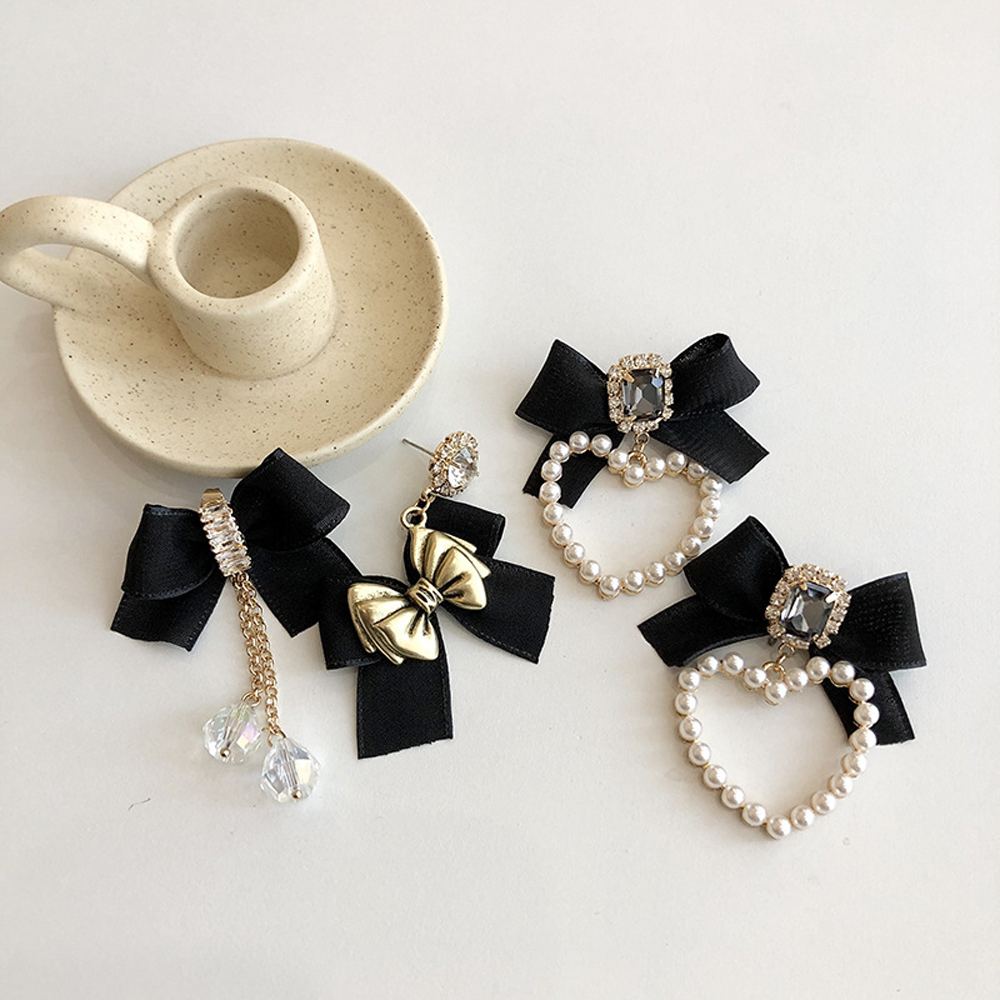 Đôi Khuyên Tai Thắt Nơ Vải Nhung Thời Trang Cho Phụ Nữ