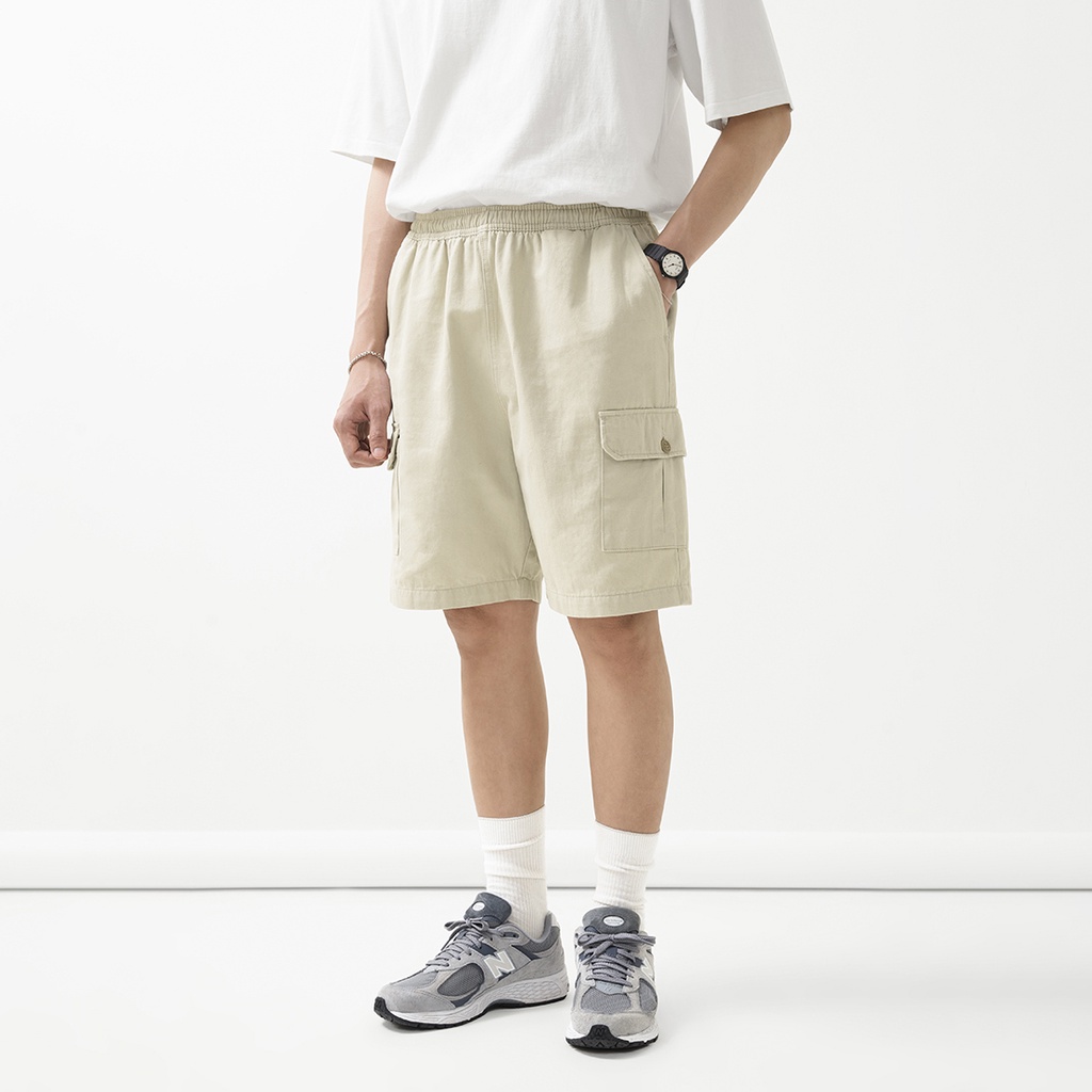 OWL BRAND®  CARGO KAKI SHORTS - Quần kaki ngắn túi hộp / Tan