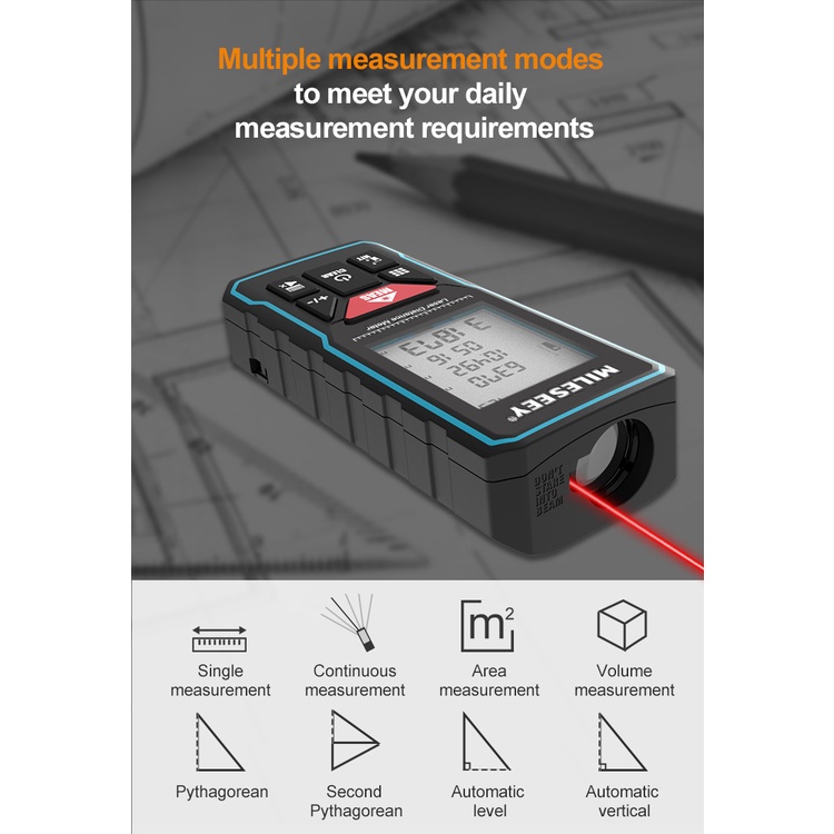 Đồng Hồ Đo Khoảng Cách Bằng Laser X5 X6 40M 60M 80M 100M Có Thể Sạc Lại Dùng Trong Xây Dựng