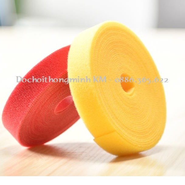 Velcro, dây dán dính đa năng buộc gọn tái sử dụng bản rộng 2cm nhiều màu