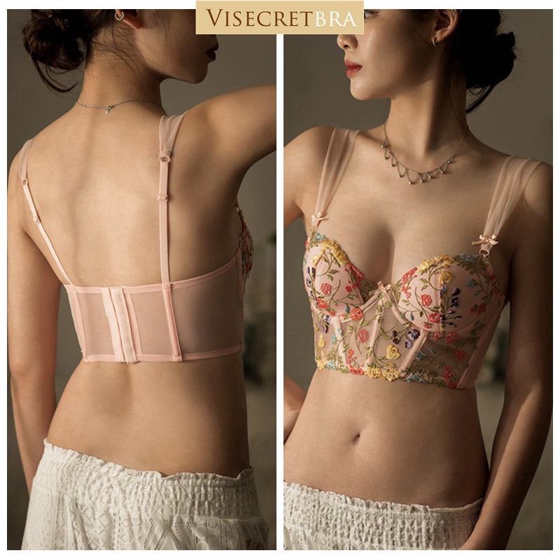 Áo Corset Vintage Thêu Hoa Kiểu Pháp Gợi Cảm -- 210321
