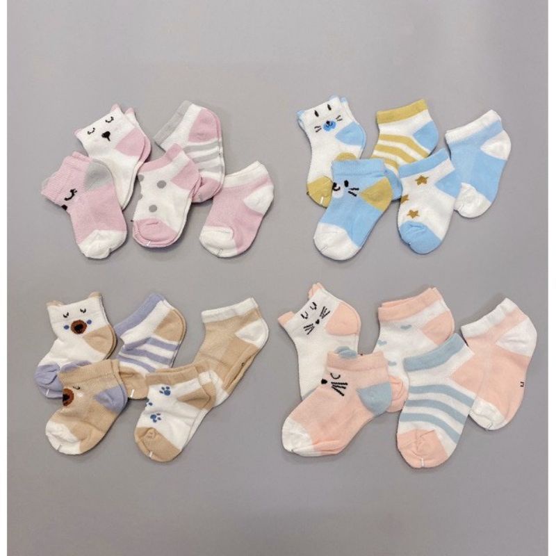 5 Đôi Tất Len Lưới Hè Thu, Tất Lưới Mèo Cho Bé 0-12 Tháng