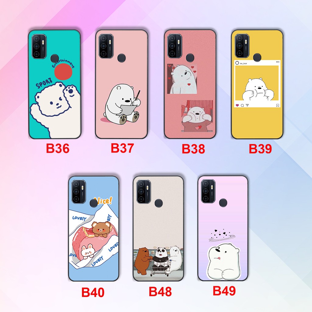 ỐP LƯNG OPPO A53 HÌNH 2 CHÚ GẤU TRẮNG SIÊU DỄ THƯƠNG