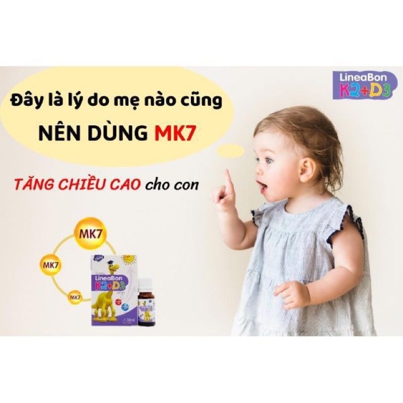 LineaBon D3 K2 Chính hãng tăng cường hấp thu Canxi phát triển chiều cao cho bé