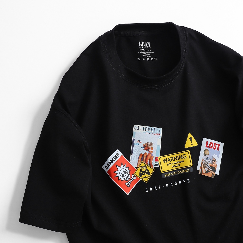 Áo thun nam nữ cổ tròn họa tiết hình Waring Lost GRAYHOMME vải Cotton xu xịn dáng unisex - TSG205