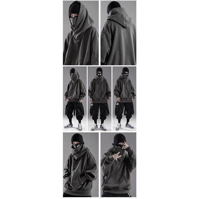 Áo hoodie Cổ Lọ Dáng Rộng Phong Cách ninja Nhật Bản Thời Trang Cho Nam 7.28