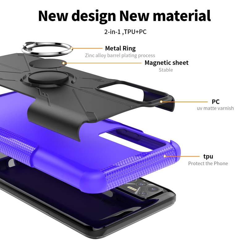 Ốp Điện Thoại PC Cứng + TPU Mềm Có Giá Đứng Từ Tính Cho Tecno Pova 2 3 Pova2 Neo Mecha