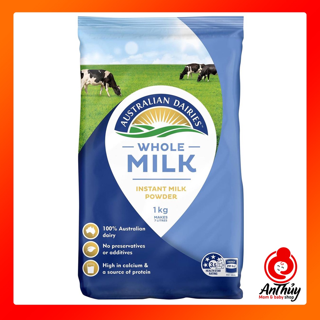 Sữa Nguyên Kem Whole milk Australian Dairies Gói 1kg