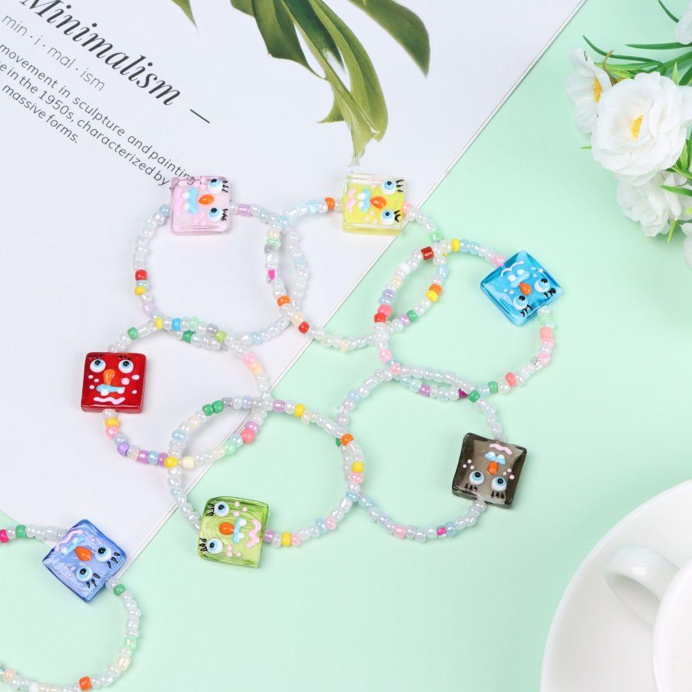 CACTU Vòng Tay Chuỗi Hạt Co Giãn Hình Thú Hoạt Hình Dễ Thương Cho Nữ