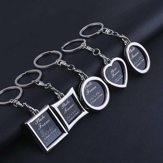 Móc Khóa Khung Ảnh Mini Hình Vuông / Trái Tim Sáng Tạo Thời Trang