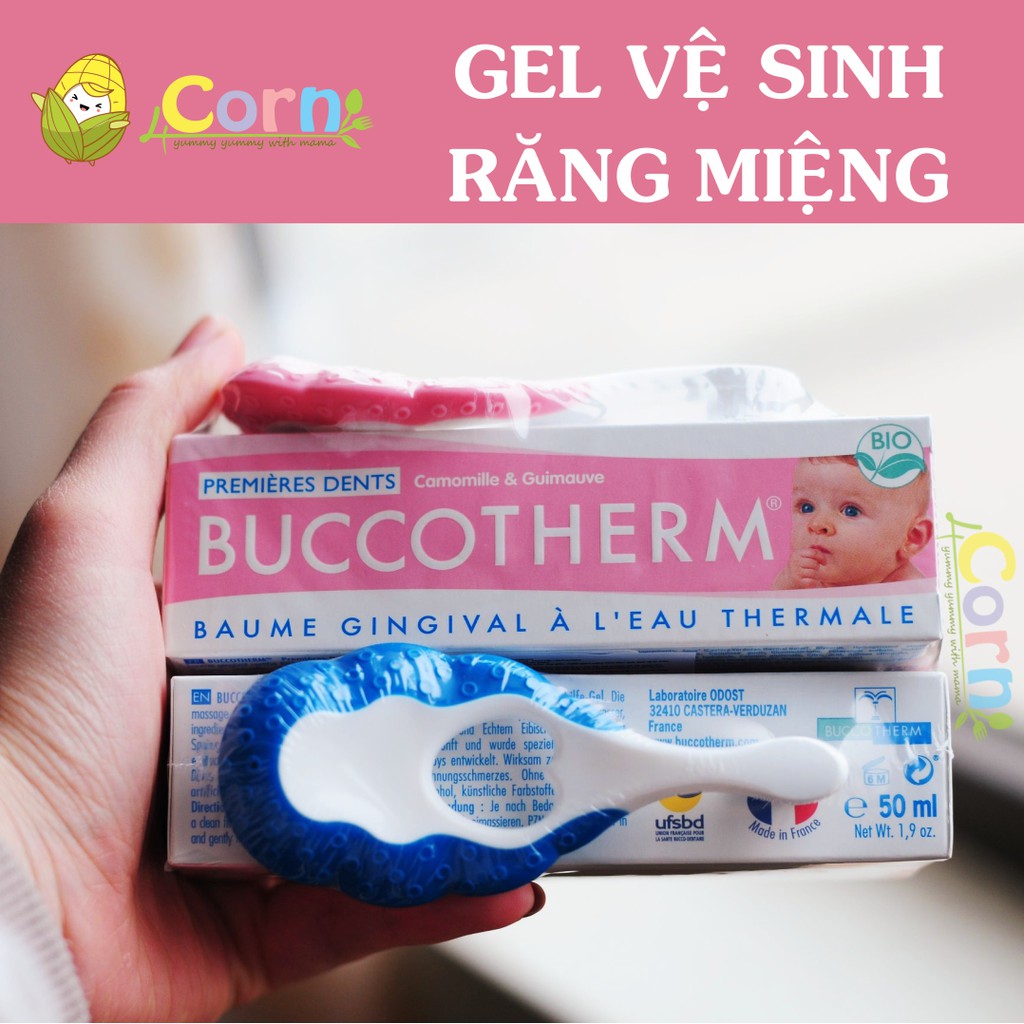 COMBO gel vệ sinh chăm sóc răng miệng hữu cho bé Buccotherm ( kem đánh răng kèm bàn chải)