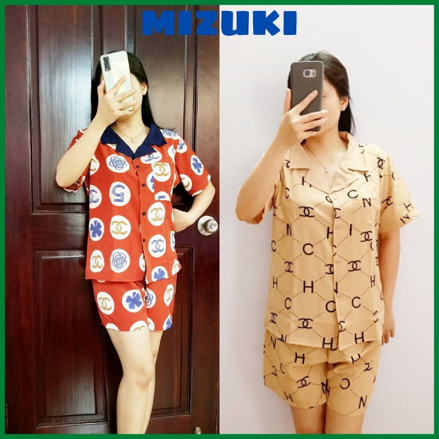 Đồ Bộ Nữ Mặc Nhà Pijama, Vải Lụa Mềm Mịn, Không Nhăn, Không Xù Lông, Cộc Tay, Quần Đùi 40-70Kg
