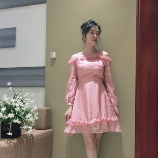 Váy voan hồng thiết kế (kèm video)