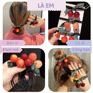 Dây cột tóc dây buộc tóc chùm quả cherry xinh xắn phong cách hàn quốc siêu xinh