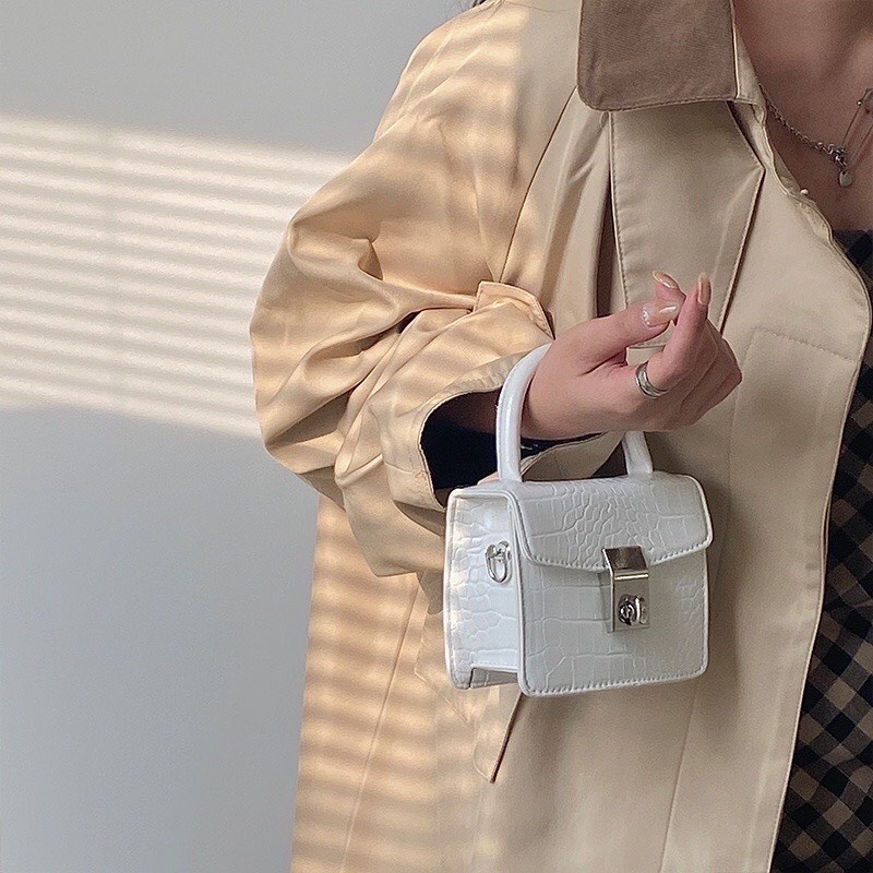 Túi xách 2 size 13cm, 18cm vân da rắn chuẩn hàng quảng châu loại 1