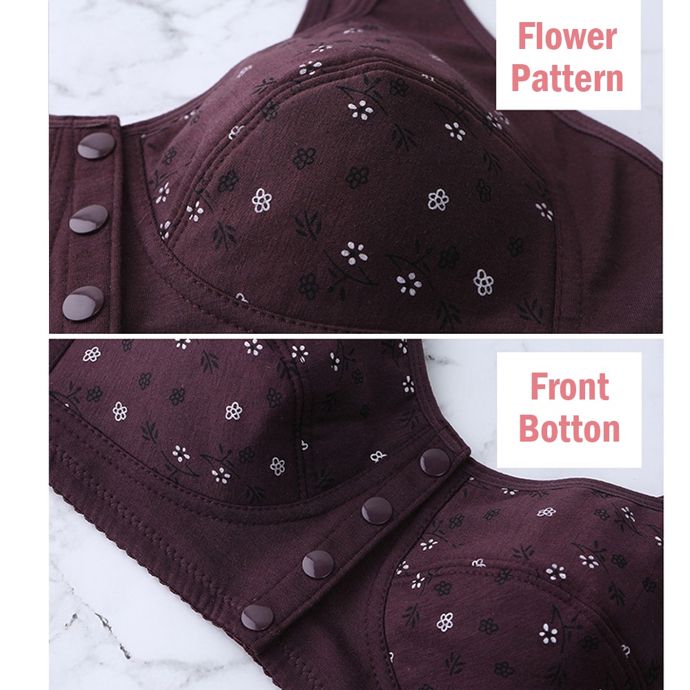 Áo Ngực Cotton Plus Size Cài Khóa Trước Tiện Lợi Cho Mẹ Chăm Sóc Bé