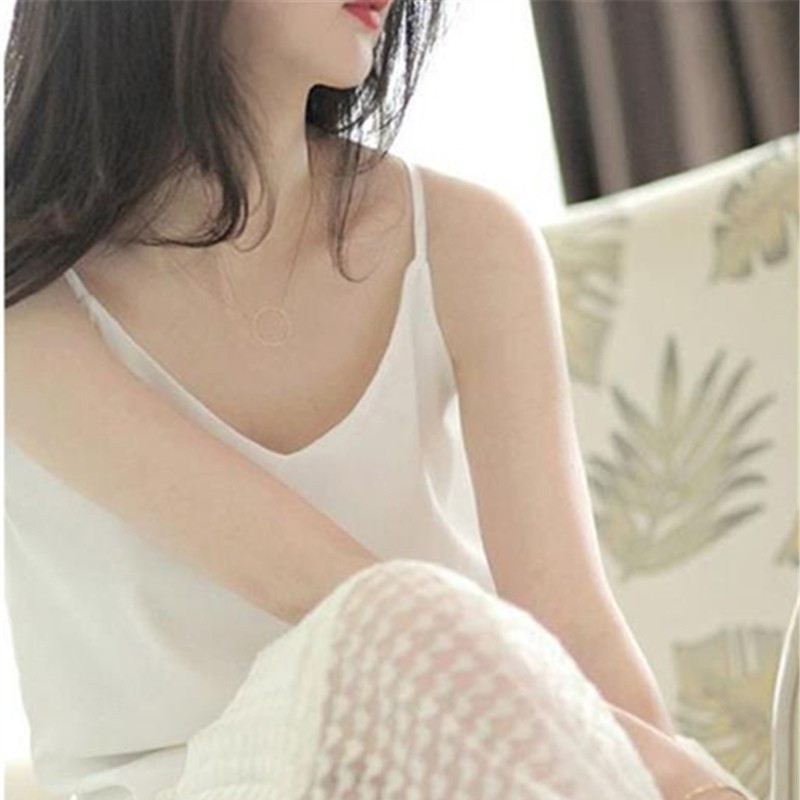 Áo 2 dây cổ V màu trơn cho nữ