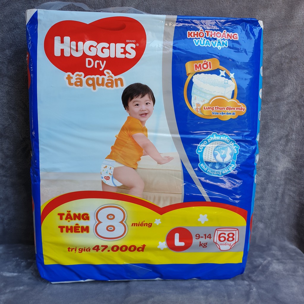 BỈM QUẦN HUGGIES SIÊU ĐẠI M74/L68/XL62/XXL56