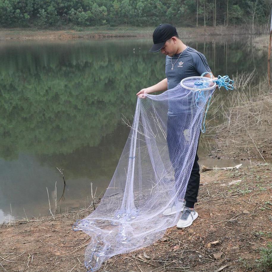 Chài đánh cá , Lưới bắt cá , Chài cước rút nhập khẩu Thái Lan ,  Loại bung rộng 6m