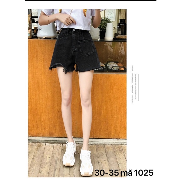 Quần Short Jeans nữ Bigsize Đen trắng Túi Kiểu Ms 1025 size 30 đến 35