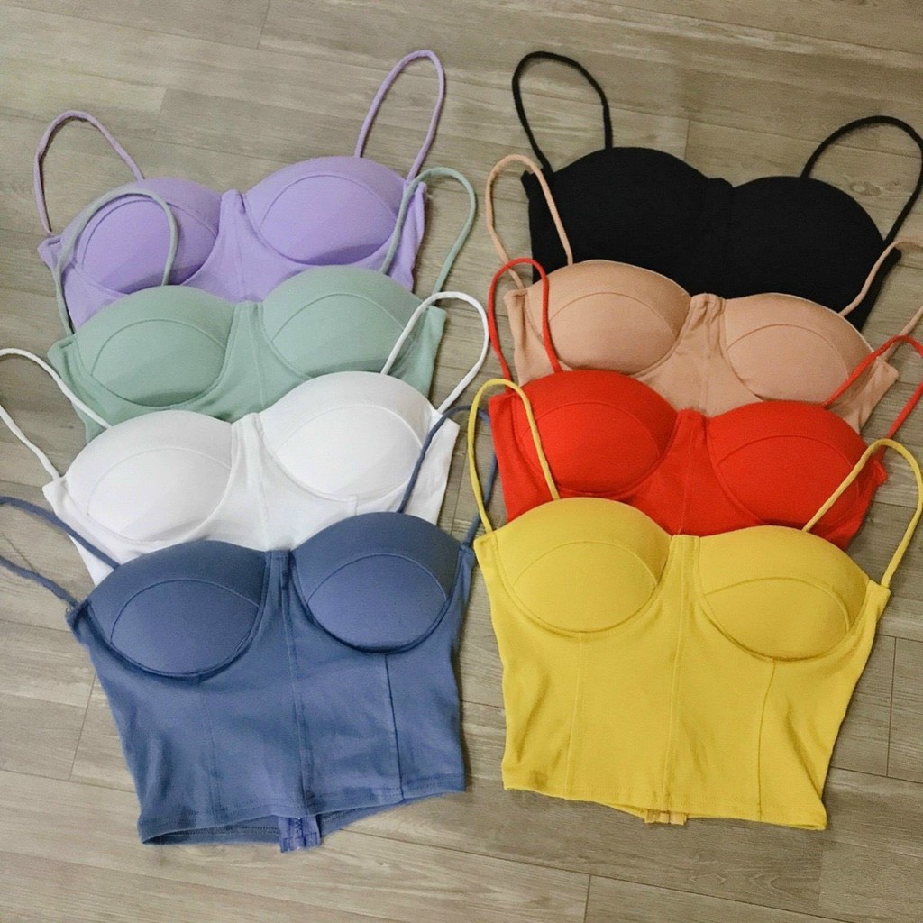 Áo hai dây croptop ôm body có mút ngực siêu sexy