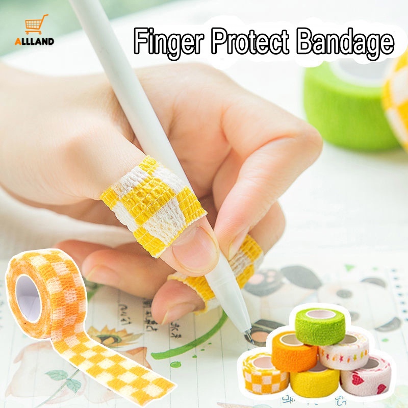 1 Cuộn Băng Đeo Ngón Tay Bằng Vải Không Dệt Co Giãn Họa Tiết Hoạt Hình Thể Thao