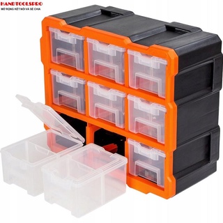 Tủ nhựa ngăn kéo đựng linh kiện - 9 hộp đựng tactix 320674 37.8 x 15.2 x 32 cm